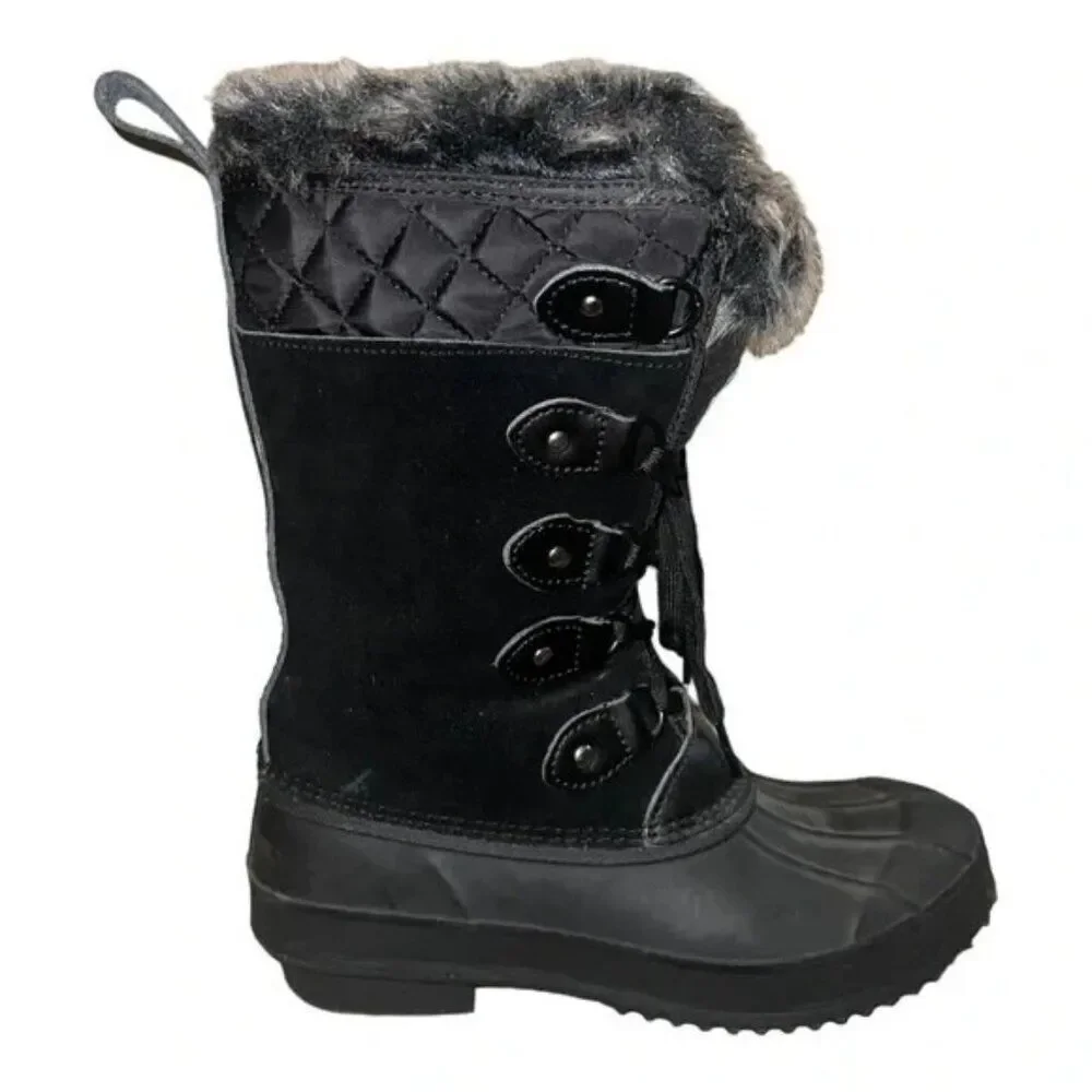 Khombu Women's Colby Tall Pac Boots Winter Snow Duck Waterproof Insulated 7M EUC